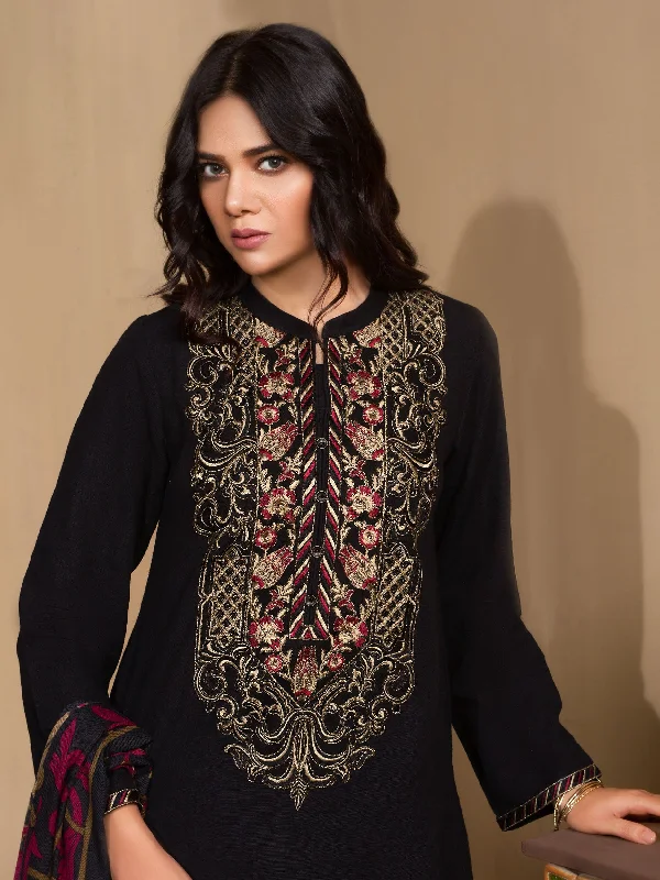 2-Piece Embroidered Slub Khaddar Suit