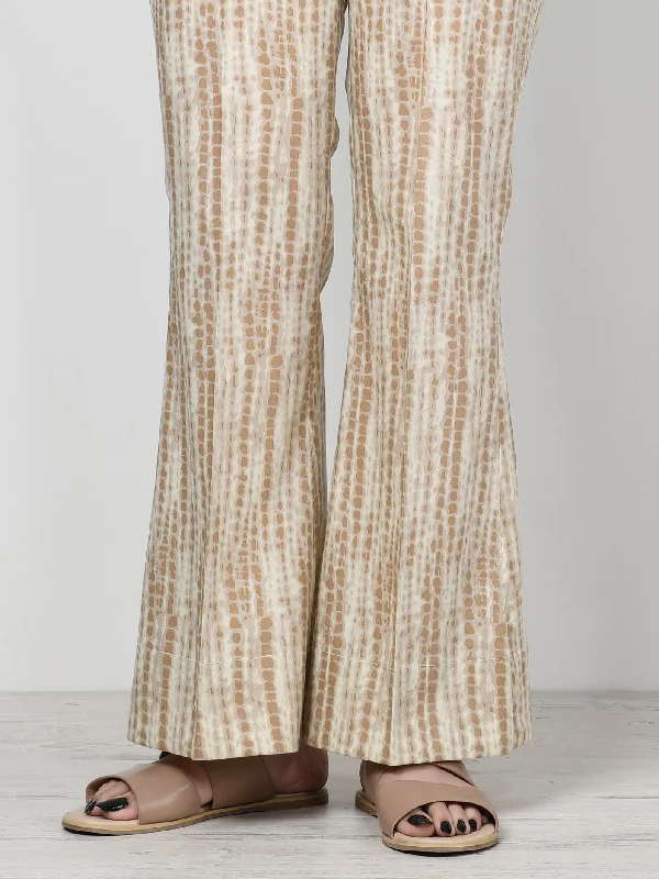 Unstitched Printed Winter Trouser - Beige