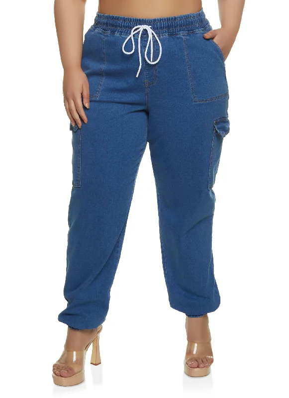 Plus Size WAX Denim Joggers