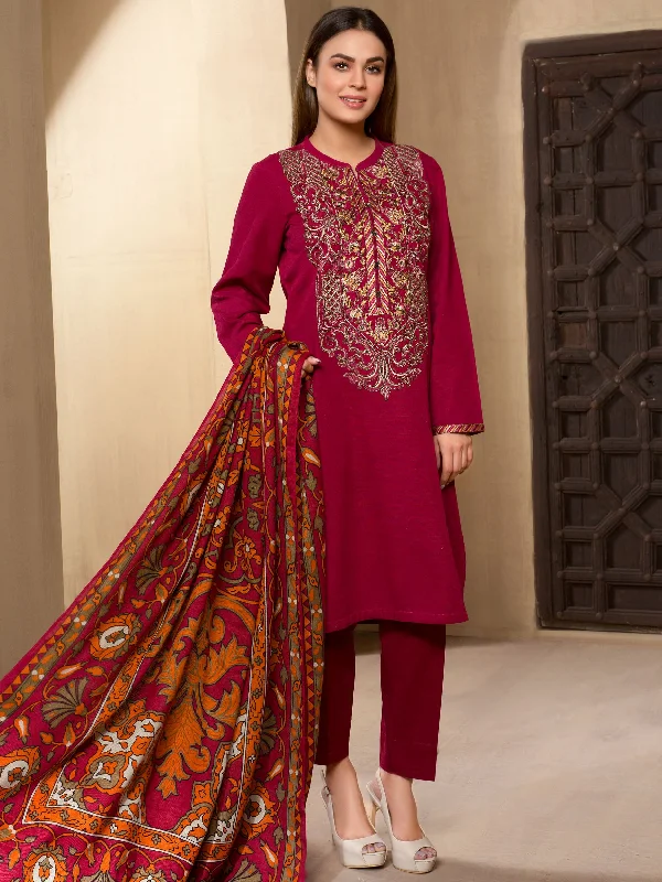 2-Piece Embroidered Slub Khaddar Suit