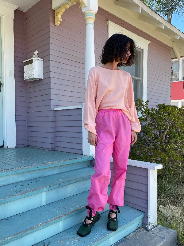 1980s Bubblegum Pink Silk Pullover Blouse