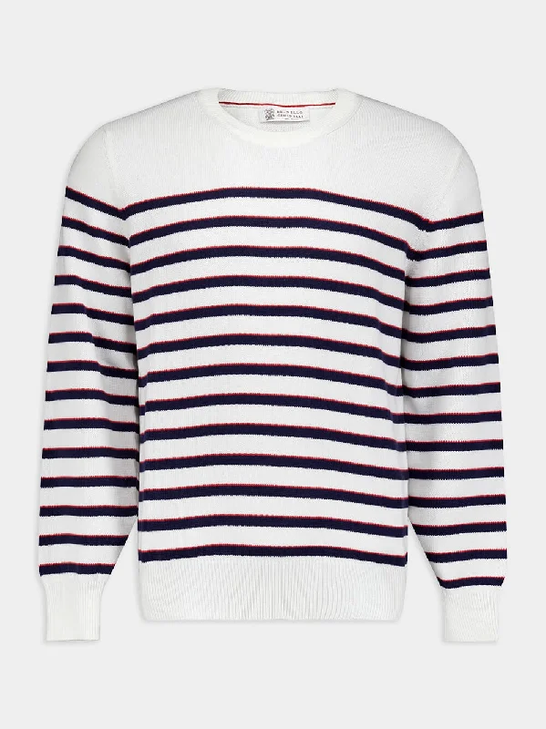 Horizontal-Stripe Long-Sleeve Jumper