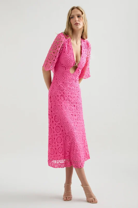 Arizona Midi Dress - Fuchsia