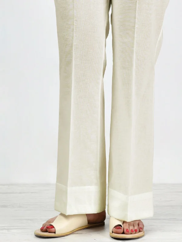 Unstitched Winter Cotton Trouser - Cream