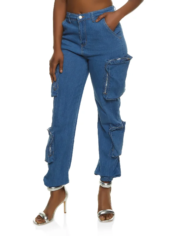 Denim Utility High Waist Joggers