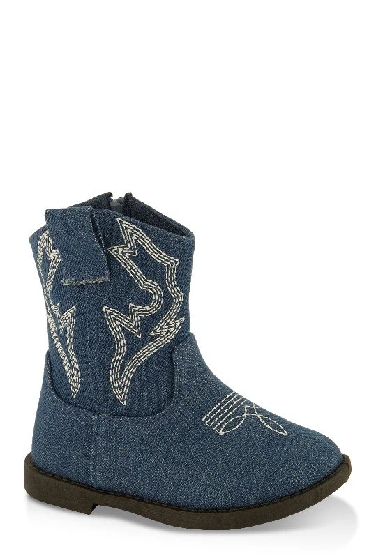 Toddler Girls Denim Cowboy Boots