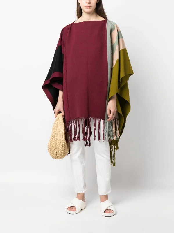 Mega Stripe cotton poncho