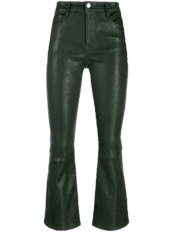 Le Crop Mini Boot Leather Trousers