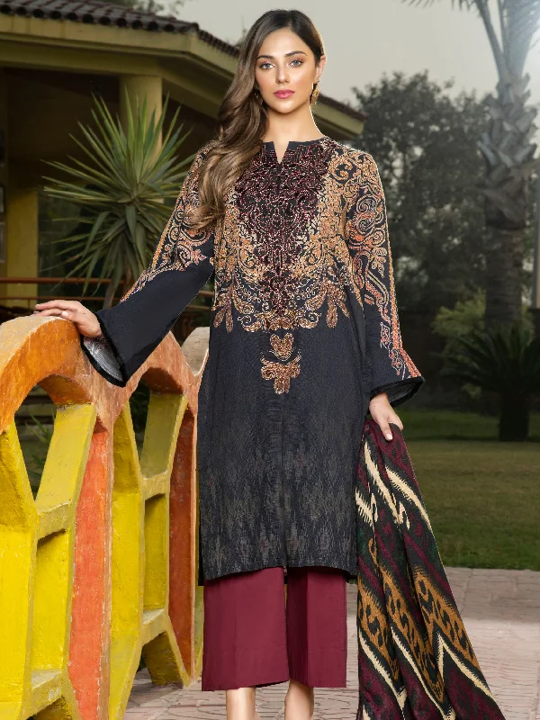 2-Piece Embroidered Slub Khaddar Suit