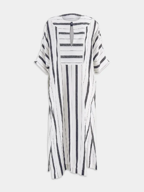 Multistriped Cotton Kaftan