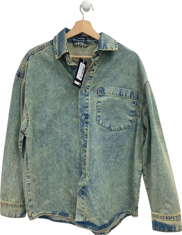 Boohoo Vintage Tint Oversized Denim Shirt UK 10