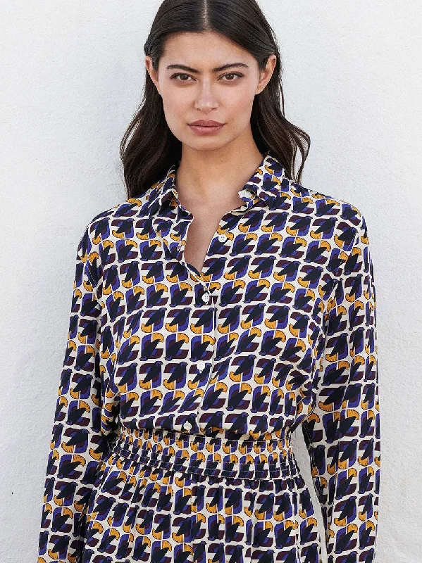 Bronzita Printed Silk Shirt