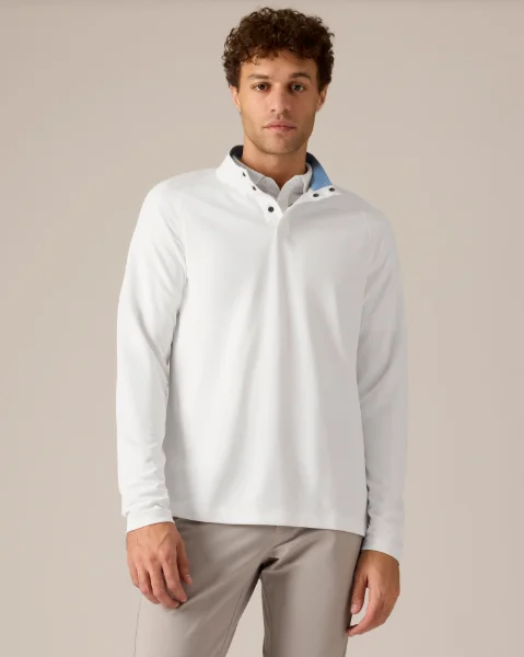 Rhone Men's Clubhouse Pullover Sweater - Bright White